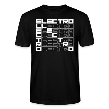 ELECTRO bold text design - Stanley/Stella CRAFTER Unisex Organic T-Shirt - black - Front - Alina (178cm) & Michal (187cm)