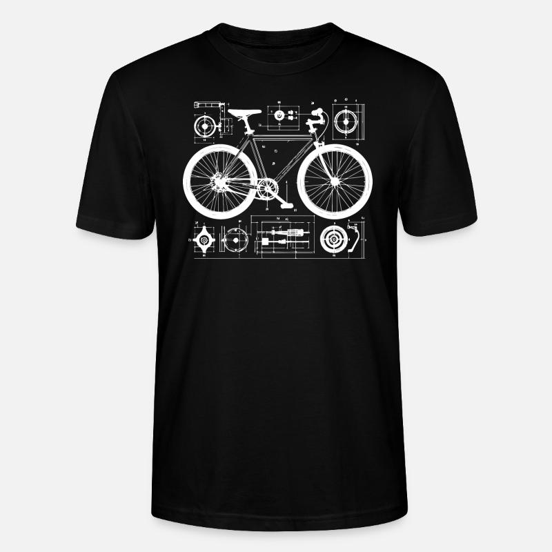 bicycle wireframe drawing - Stanley/Stella CRAFTER Unisex Organic T-Shirt - black