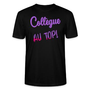 COLLEGUE - T-shirt bio CRAFTER Stanley Stella Unisexe - noir - Devant - Alina (178cm) & Michal (187cm)