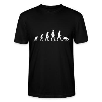 Mann Mantrailing Suchhund Geschenk Hundeliebhaber - Stanley/Stella Unisex Bio-T-Shirt CRAFTER - Schwarz - Vorne - Alina (178cm) & Michal (187cm)
