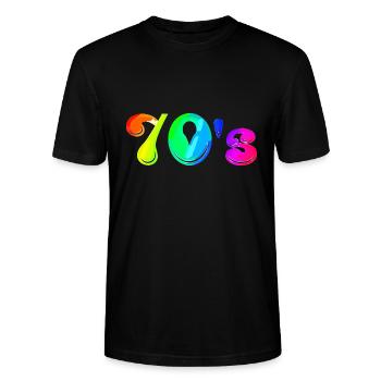 Années 70 | Soixante-dix | Décennie | Symbole - T-shirt bio CRAFTER Stanley Stella Unisexe - noir - Devant - Alina (178cm) & Michal (187cm)