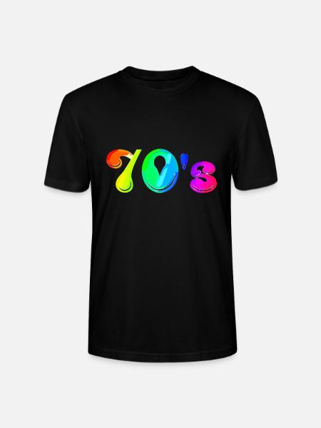 70s | Seventies | Decade | Symbol - Stanley/Stella CRAFTER Unisex Organic T-Shirt - black