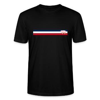 Drapeau français Cochon - Agriculteur français - T-shirt bio CRAFTER Stanley Stella Unisexe - noir - Devant - Alina (178cm) & Michal (187cm)