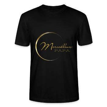 Merveilleux papa - T-shirt bio CRAFTER Stanley Stella Unisexe - noir - Devant - Alina (178cm) & Michal (187cm)