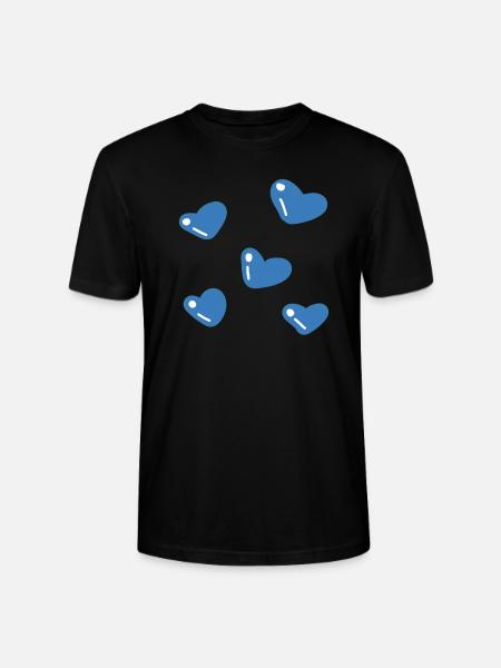 blue hearts - Stanley/Stella CRAFTER Unisex Organic T-Shirt - black