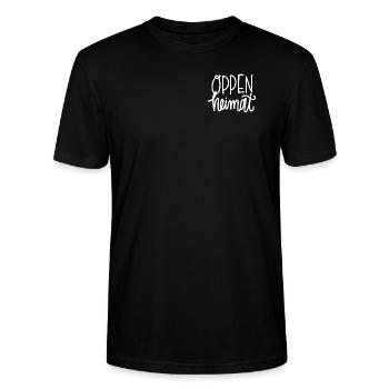 Oppenheimat weiß - Stanley/Stella Unisex Bio-T-Shirt CRAFTER - Schwarz - Vorne - Alina (178cm) & Michal (187cm)