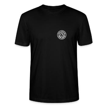 Burning Cage Emblem - Stanley/Stella CRAFTER Unisex Organic T-Shirt - black - Front - Alina (178cm) & Michal (187cm)
