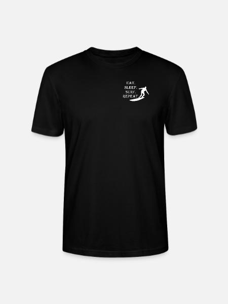 Eat sleep surf repeat - Stanley/Stella CRAFTER Unisex Organic T-Shirt - black