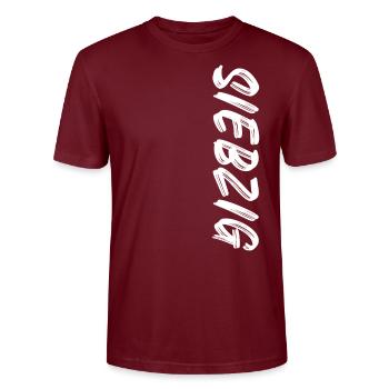 70 / Siebzig / 70. Geburtstag - Stanley/Stella Unisex Bio-T-Shirt CRAFTER - Burgunderrot - Vorne - Alina (178cm) & Michal (187cm)