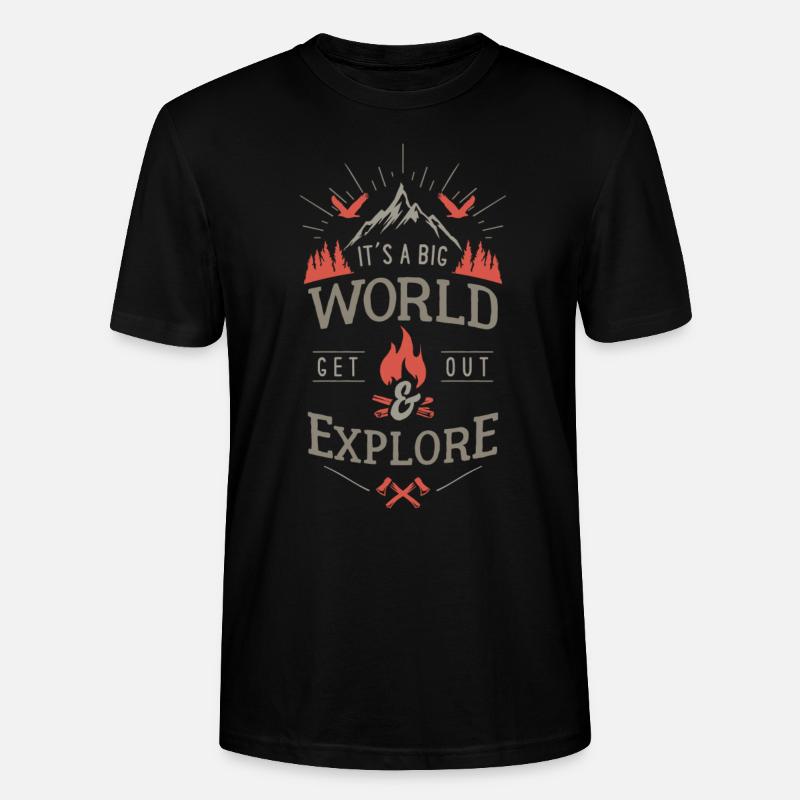 get out & explore - T-shirt bio CRAFTER Stanley Stella Unisexe - noir