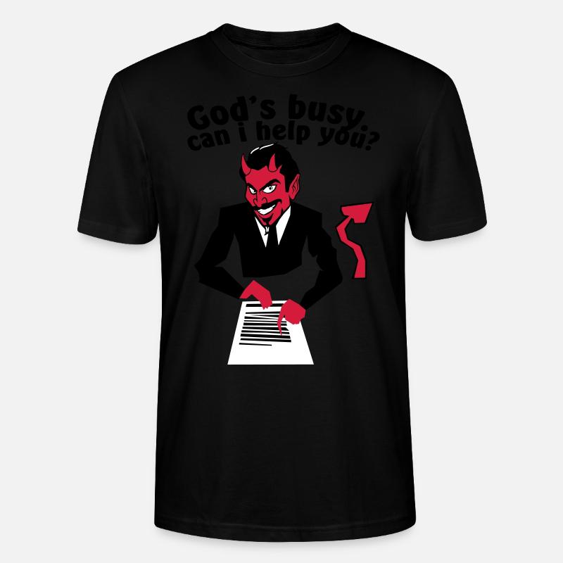 God's busy. Can i help? - Stanley/Stella Unisex Bio-T-Shirt CRAFTER - Schwarz