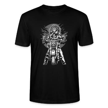 Indian Chief Motorcycle - Stanley/Stella CRAFTER Unisex Organic T-Shirt - black - Front - Alina (178cm) & Michal (187cm)