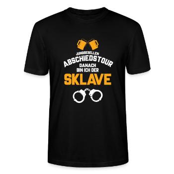 Tour d'adieu des célibataires - enterrement de vie de garçon - T-shirt bio CRAFTER Stanley Stella Unisexe - noir - Devant - Alina (178cm) & Michal (187cm)