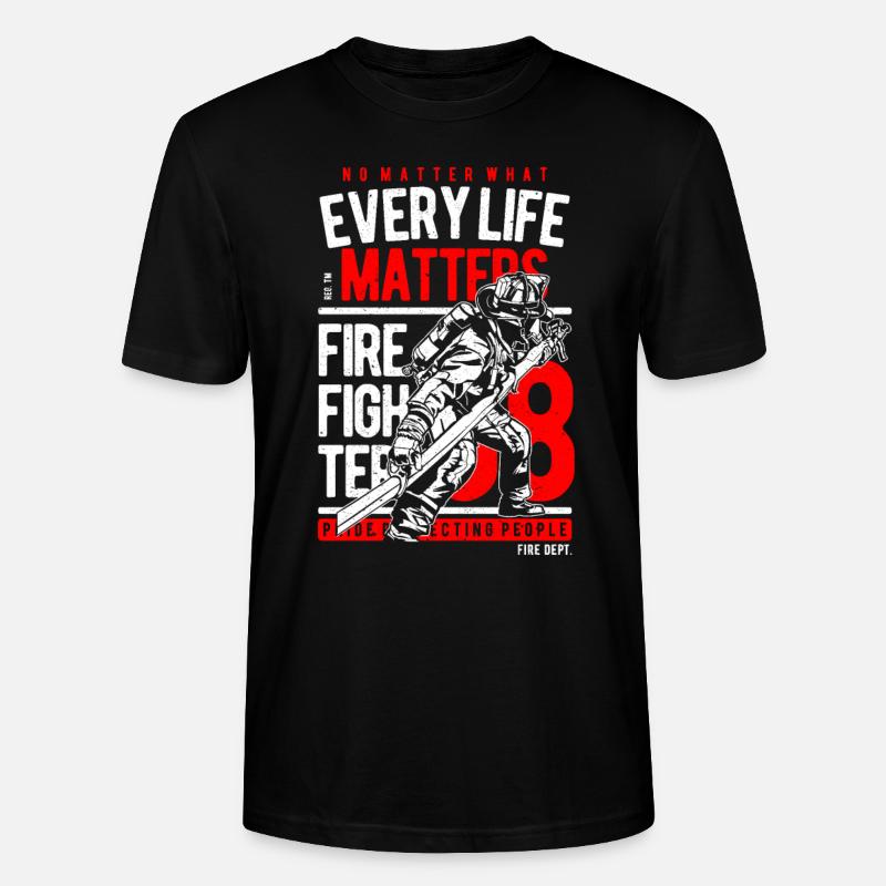 Pompiers Chaque vie Compte - T-shirt bio CRAFTER Stanley Stella Unisexe - noir