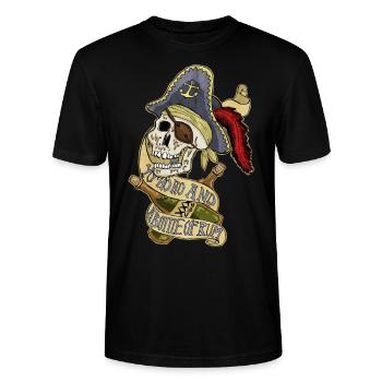 bottle of rum - Stanley/Stella CRAFTER Unisex Organic T-Shirt - black - Front - Alina (178cm) & Michal (187cm)