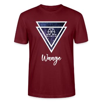 Waage Sternzeichen - Stanley/Stella Unisex Bio-T-Shirt CRAFTER - Burgunderrot - Vorne - Alina (178cm) & Michal (187cm)