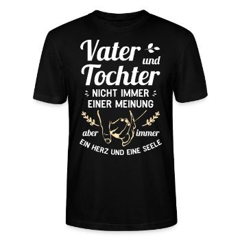 Vater und Tochter - Ein Herz und eine Seele - Stanley/Stella Unisex Bio-T-Shirt CRAFTER - Schwarz - Vorne - Alina (178cm) & Michal (187cm)