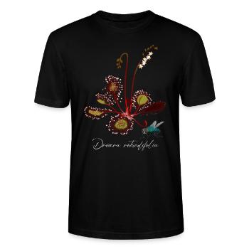 Drosera rotundifolia coloriert - Stanley/Stella Unisex Bio-T-Shirt CRAFTER - Schwarz - Vorne - Alina (178cm) & Michal (187cm)