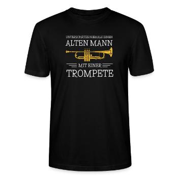 Trompete instrument Blasmusik konzert geschenk - Stanley/Stella Unisex Bio-T-Shirt CRAFTER - Schwarz - Vorne - Alina (178cm) & Michal (187cm)