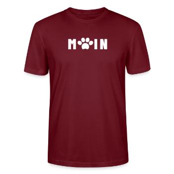 Cat paw - Stanley/Stella CRAFTER Unisex Organic T-Shirt - burgundy - Front - Alina (178cm) & Michal (187cm)
