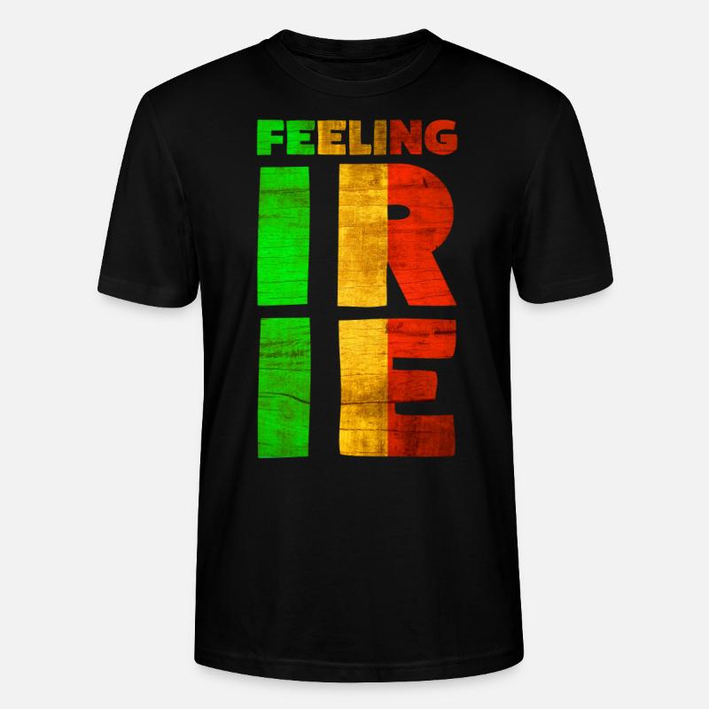FEELING IRIE Jamaica Rasta Devise - T-shirt bio CRAFTER Stanley Stella Unisexe - noir