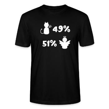 Engel Teufelchen Lustig wild Himmel hölle geschenk - Stanley/Stella Unisex Bio-T-Shirt CRAFTER - Schwarz - Vorne - Alina (178cm) & Michal (187cm)