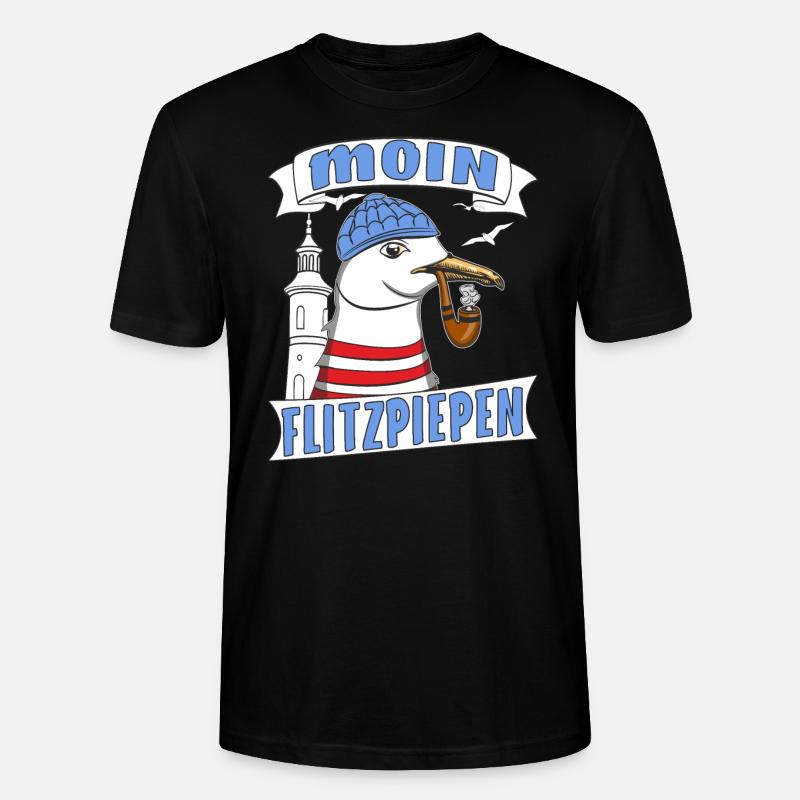 MÖWE MOIN FLITZPIEPEN - Stanley/Stella Unisex Bio-T-Shirt CRAFTER - Schwarz