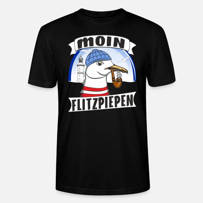 MÖWE MOIN FLITZPIEPEN - Stanley/Stella Unisex Bio-T-Shirt CRAFTER - Schwarz