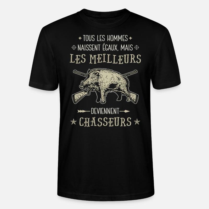 Meilleur Chasseur Humour Chasse Sanglier - T-shirt bio CRAFTER Stanley Stella Unisexe - noir
