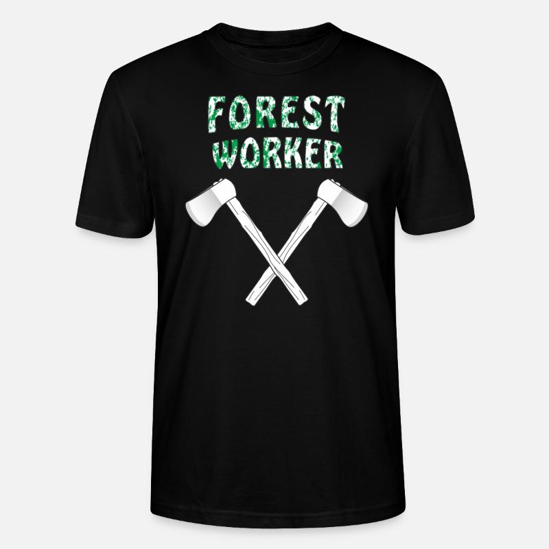 AXT FOREST WORKER - Stanley/Stella CRAFTER Unisex Organic T-Shirt - black