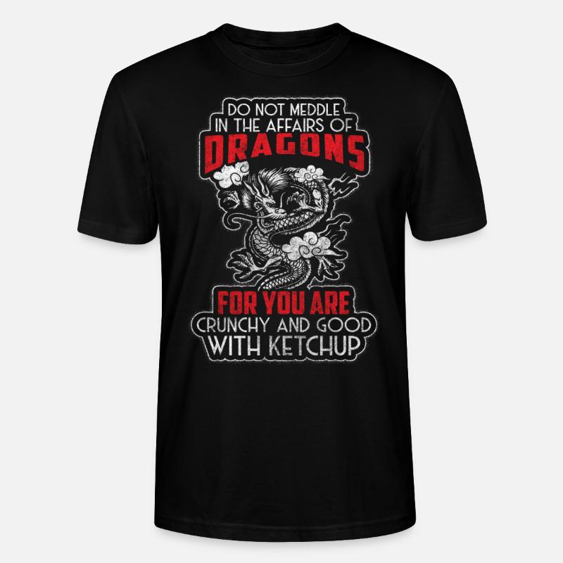 Drache Drachenschuppen Eis Eisdrache - Stanley/Stella Unisex Bio-T-Shirt CRAFTER - Schwarz