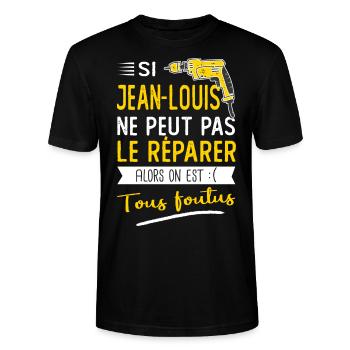 Si Jean louis ne peut pas le réparer on est foutus - T-shirt bio CRAFTER Stanley Stella Unisexe - noir - Devant - Alina (178cm) & Michal (187cm)