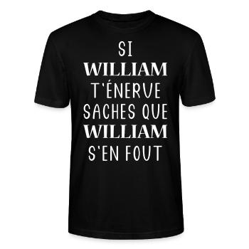 Si william t'énerve saches william s'en fout - T-shirt bio CRAFTER Stanley Stella Unisexe - noir - Devant - Alina (178cm) & Michal (187cm)
