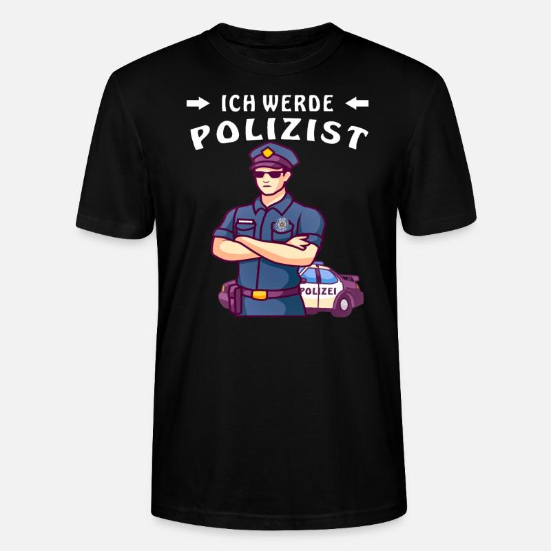 JE DEVIENS POLICIER - T-shirt bio CRAFTER Stanley Stella Unisexe - noir
