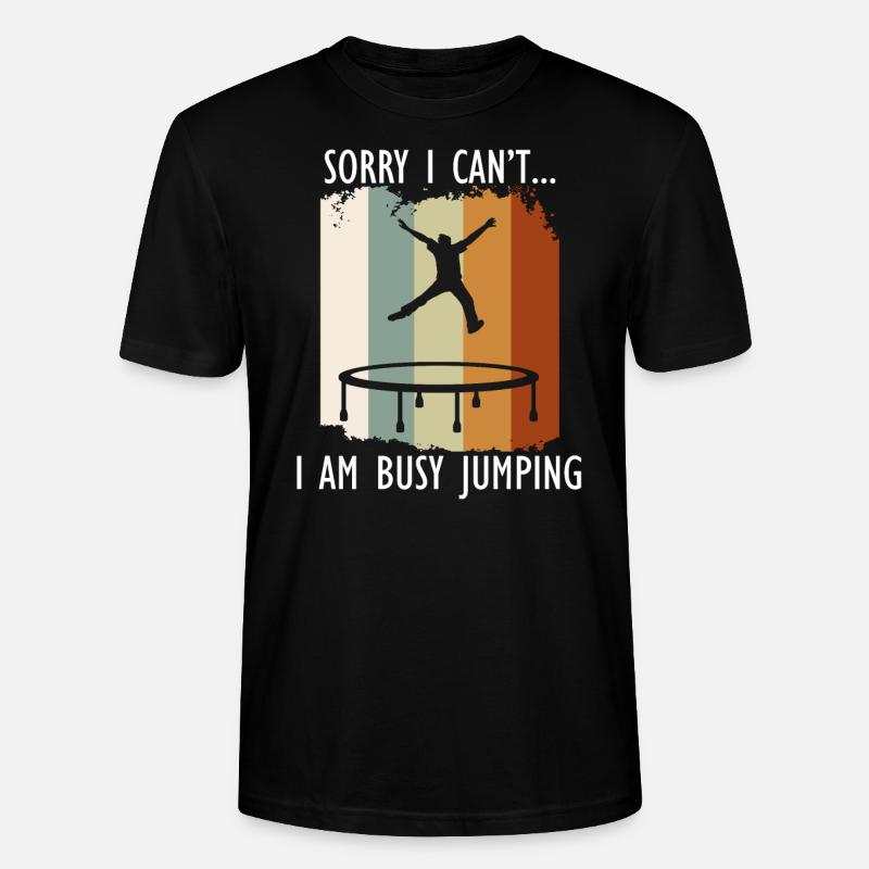 Busy Jumping Hobby Trampolin-Pullover - Stanley/Stella Unisex Bio-T-Shirt CRAFTER - Schwarz