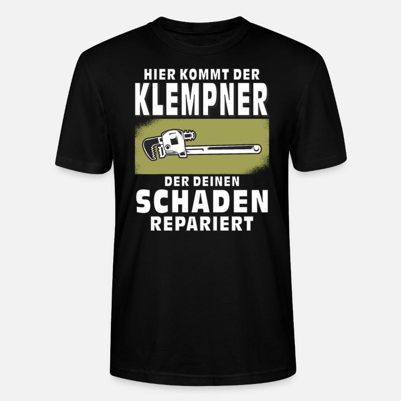 HIER KOMMT DER KLEMPNER - Stanley/Stella Unisex Bio-T-Shirt CRAFTER - Schwarz