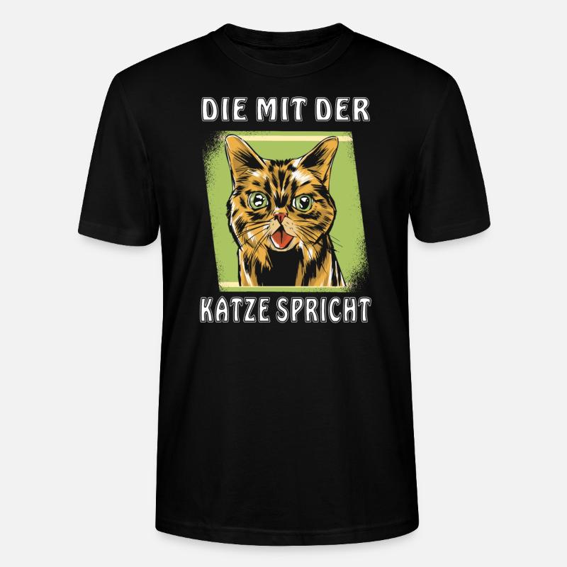DIE MIT DER KATZE SPRICHT - Stanley/Stella Unisex Bio-T-Shirt CRAFTER - Schwarz