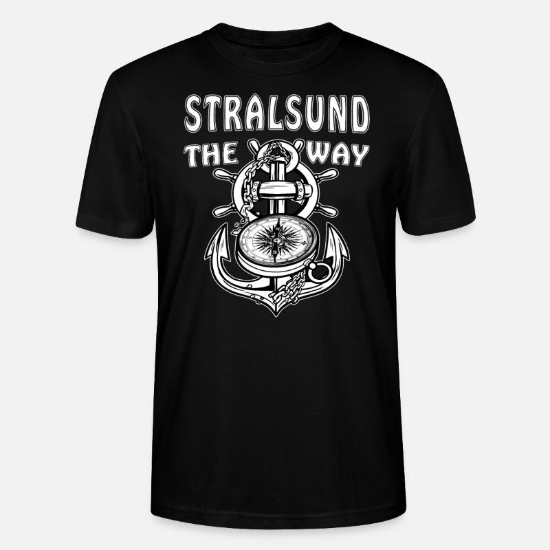 STRALSUND ANKER KOMPASS - Stanley/Stella Unisex Bio-T-Shirt CRAFTER - Schwarz