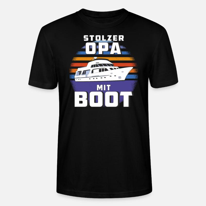 STOLZER OPA MIT BOOT - Stanley/Stella Unisex Bio-T-Shirt CRAFTER - Schwarz