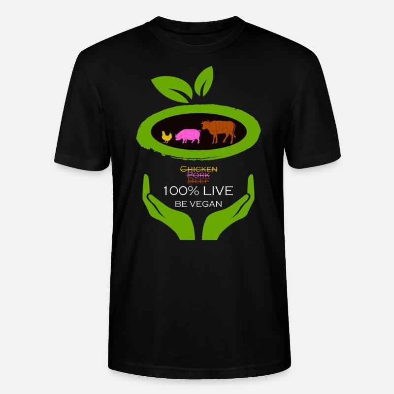 100% Live -Be Vegan - Stanley/Stella Unisex Bio-T-Shirt CRAFTER - Schwarz