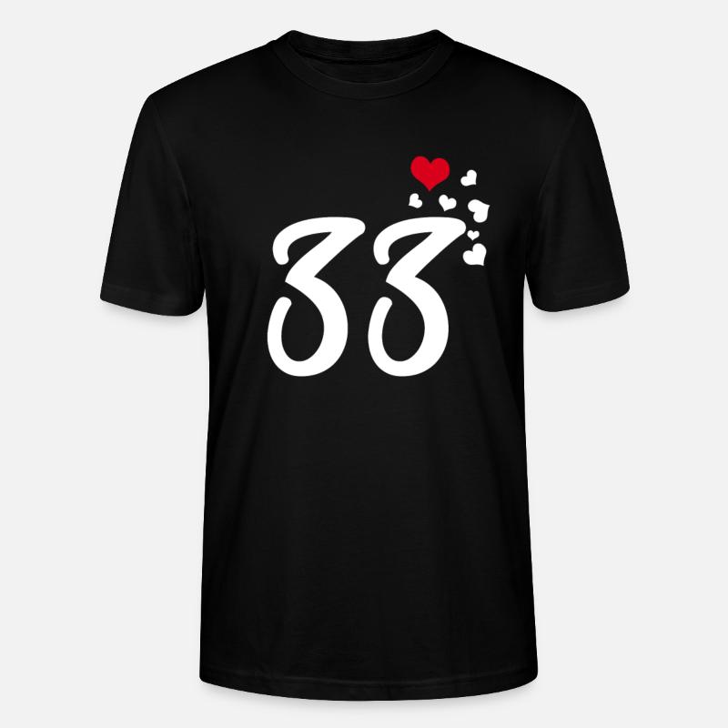 33 Hearts 33e anniversaire - T-shirt bio CRAFTER Stanley Stella Unisexe - noir