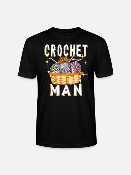 CROCHET MAN - Stanley/Stella CRAFTER Unisex Organic T-Shirt - black