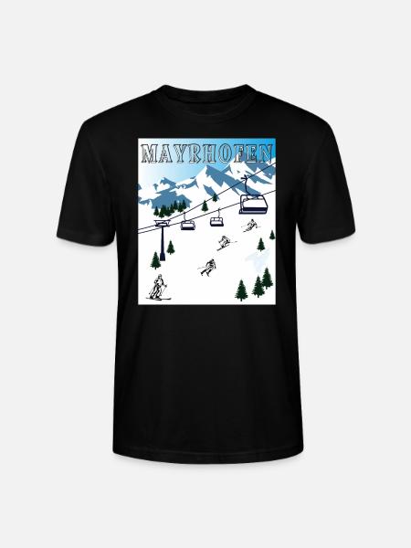 SKIING MAYRHOFEN - Stanley/Stella CRAFTER Unisex Organic T-Shirt - black