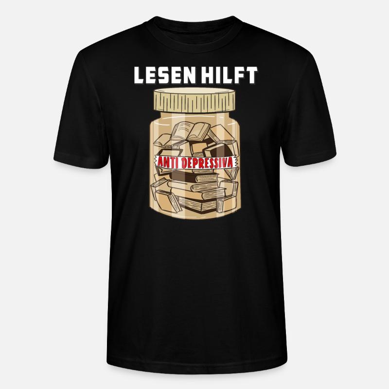BUCH LESEN HILFT - Stanley/Stella Unisex Bio-T-Shirt CRAFTER - Schwarz