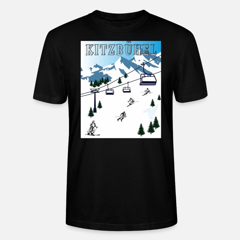 SKIING KITZBÜHEL - Stanley/Stella CRAFTER Unisex Organic T-Shirt - black