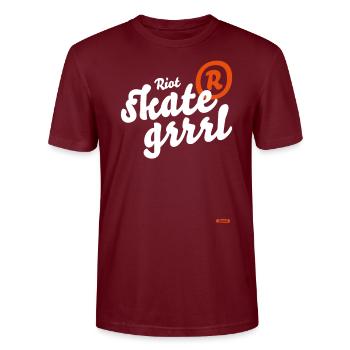 ThinkBick Lauris skate17 - Stanley/Stella Unisex Bio-T-Shirt CRAFTER - Burgunderrot - Vorne - Alina (178cm) & Michal (187cm)