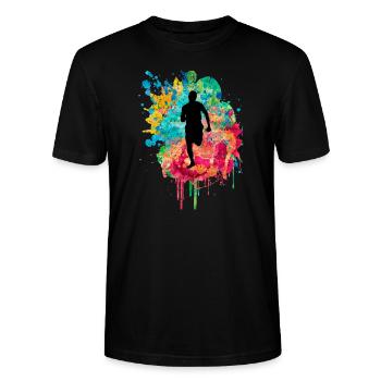 Jogging und Laufen - Stanley/Stella Unisex Bio-T-Shirt CRAFTER - Schwarz - Vorne - Alina (178cm) & Michal (187cm)