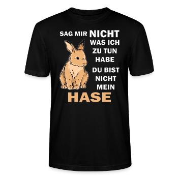 DU BIST NICHT MEIN HASE - Stanley/Stella Unisex Bio-T-Shirt CRAFTER - Schwarz - Vorne - Alina (178cm) & Michal (187cm)