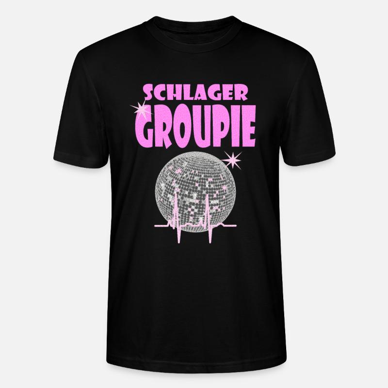 SCHLAGERGROUPIE rosa - Stanley/Stella Unisex Bio-T-Shirt CRAFTER - Schwarz