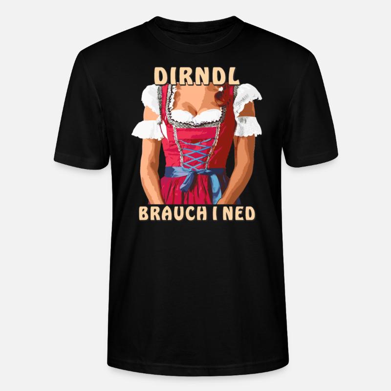 DIRNDL BRAUCH I NED - Stanley/Stella Unisex Bio-T-Shirt CRAFTER - Schwarz